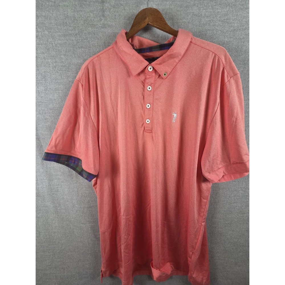 William Murray Polo Golf Shirt Size XL Pink Performance Short Sleeve Logo